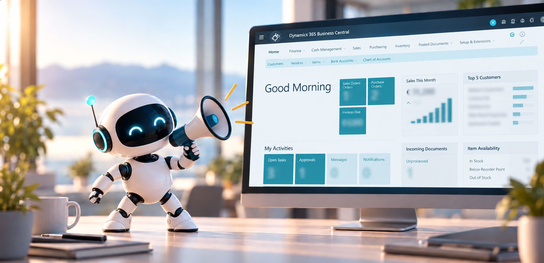 AI agent interacting with Microsoft Dynamics 365 Business Central