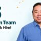 Porträt von Bok Him mit dem Schriftzug „15 Jahre im Team – Danke, Bok Him!“